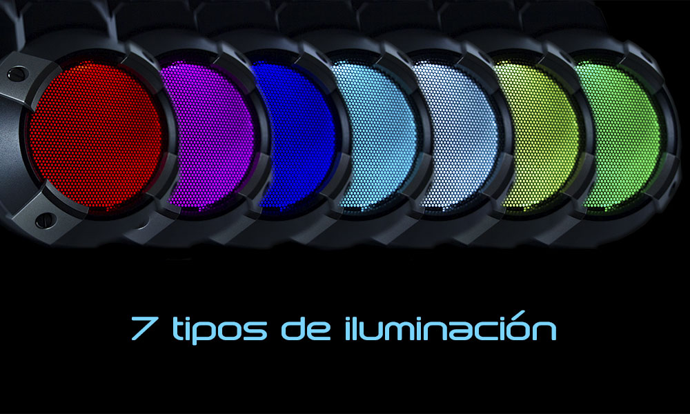 Auriculares con 7 tipos de iluminación