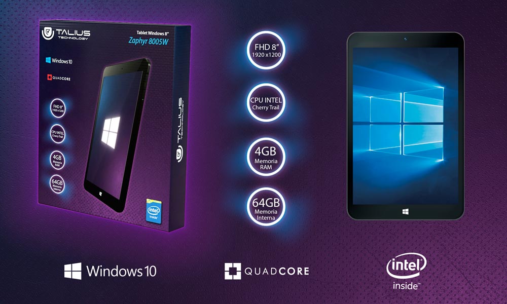 Nueva Tablet Windows 10, de Alto Rendimiento, Zaphyr 8005W